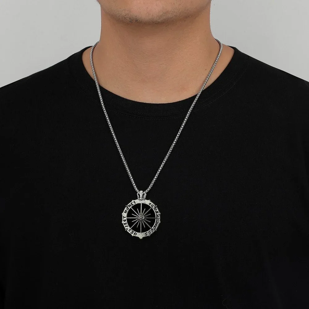 ❤️Fashion Roman clock sun pendant Necklace for women/men, N90201P203